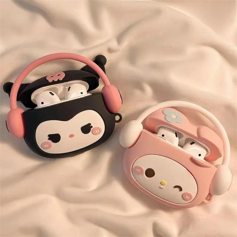 Vỏ Tai Nghe Silicon, Thiết Kế Hoạt Hình Dễ Thương, Tương Thích Với AirPods 1, 2, 3, 4, AirPods Pro 2, Được Trang Trí Bằng Mèo KT Và Vẻ Đẹp Đen, Tai Nghe Không Dây Bluetooth, Mềm Mại Và Chống Rơi, Vỏ Bảo Vệ Tai Nghe, Phụ Kiện Tai Nghe 6