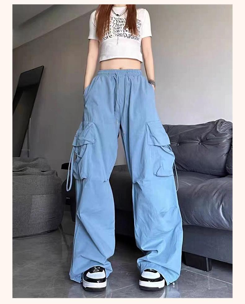 Product Introduction of Women's cargo pants women's plus size women's pants back waist wear lazy style elastic #1611 13