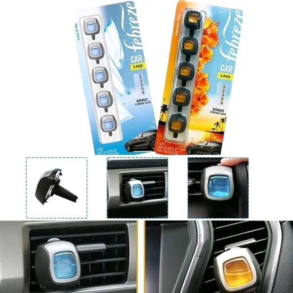 [Hàng Mỹ - giao mùi ngẫu nhiên] Set 2 lọ nước hoa xe hơi Car Febreze 2 x 2ml của Mỹ - Thanh lọc không khí, hương thơm tươi mát, dễ chịu- Giao mùi ngẫu nhiên