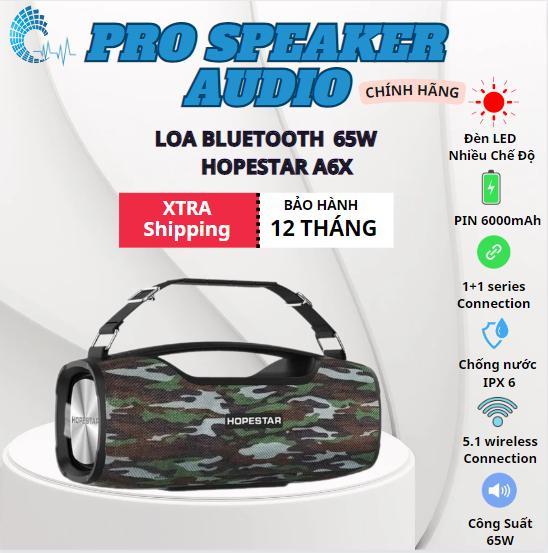 Tặng Nhạc Loa Bluetooth Hopestar A6X | Công Suất 70W Pin 6000mAh Cổng USB AUX Cổng Tai Nghe 3.5mm Đèn Led - Chính Hãng Củ Loa Nghe Nhạc cộng hưởng