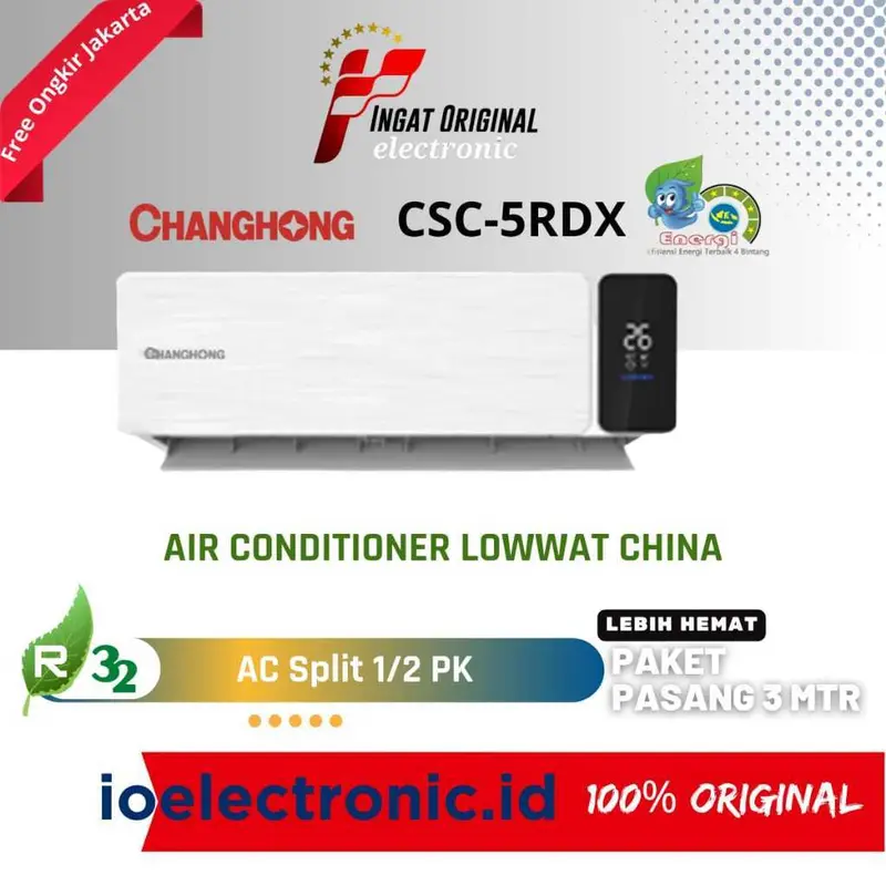 AC CHANGHONG 1/2PK LOW WATT NEW R32 FREE PASANG+ACESORIES MURAH 0