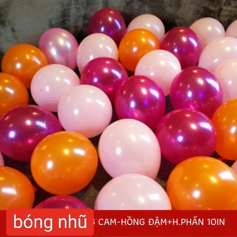 Set 50 bóng cao su nhũ mix màu size 10 inch ( 25cm) bong  bóng 8