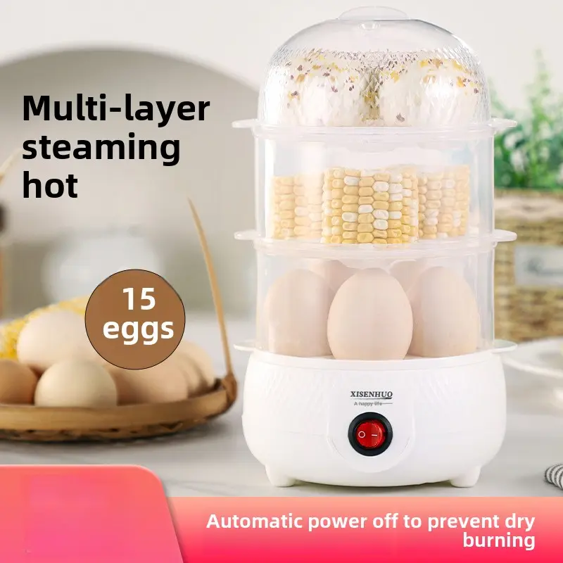 Egg Steamer Anti-Dry Burn Automatic Power Off Multifunctional Household Egg Cooker Small Egg Steaming Device Breakfast Mini Automatic 0