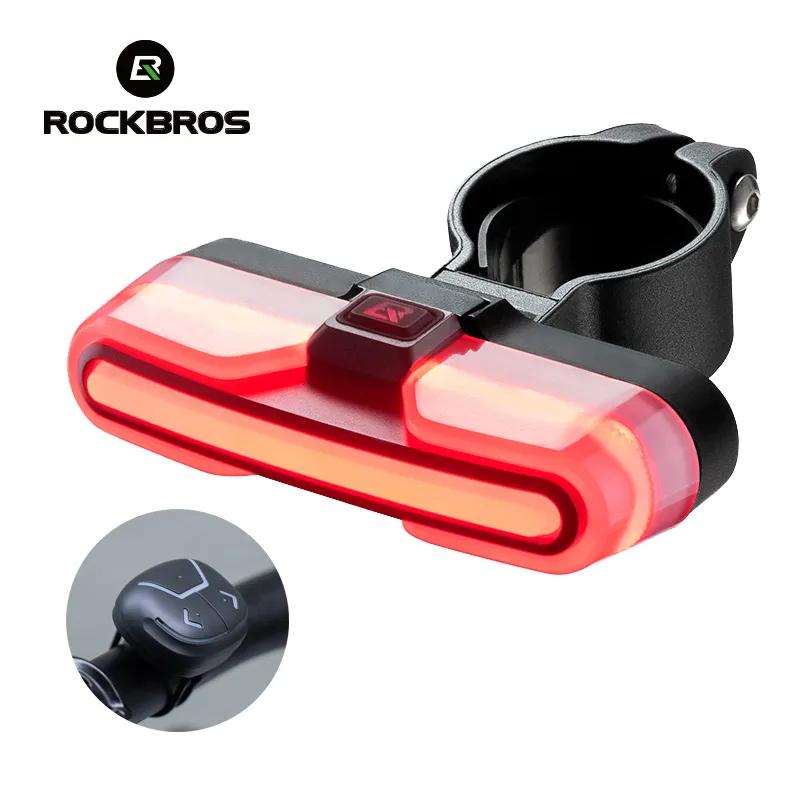 Đèn Sau Thông Minh Xe Đạp ROCKBROS Sạc Type-C Chống Nước IPX6 Cảm Biến Phanh Dừng Tự Động Đèn Sau Đạp Xe Đèn Cảnh Báo Phụ Kiện Xe Đạp