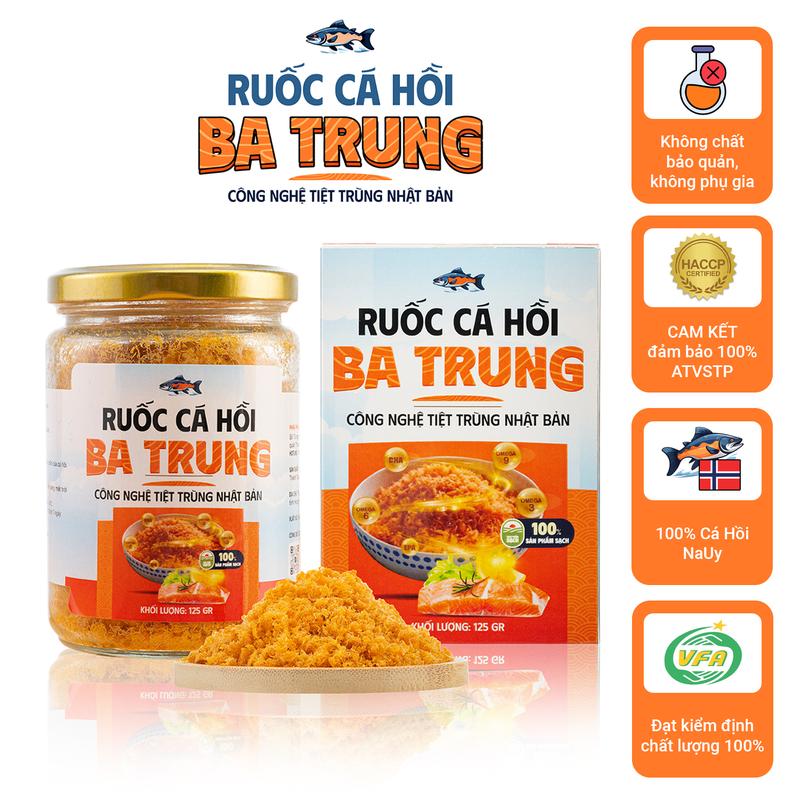 Ruốc cá hồi tiệt trùng Ba Trung thơm ngon bổ dưỡng cho mọi lứa tuổi Hũ 125g