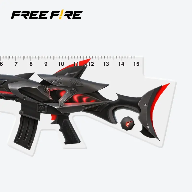 Mô hình Free Fire thước đo hình dạng PW-SCAR Thước Kẻ Học in 2 mặt ZD 2