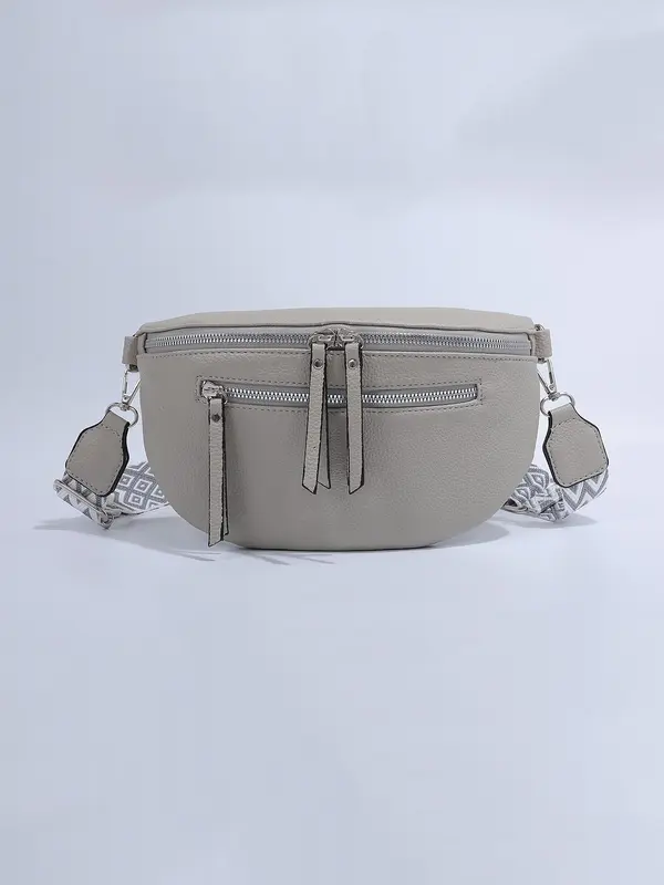 Women's Fashionable Plain Fanny Pack, Casual Versatile Zipper Crossbody Bag for Daily Used, Trendy All-match Sling Bag for Women & Girls, Waist Bag, Pouch 6