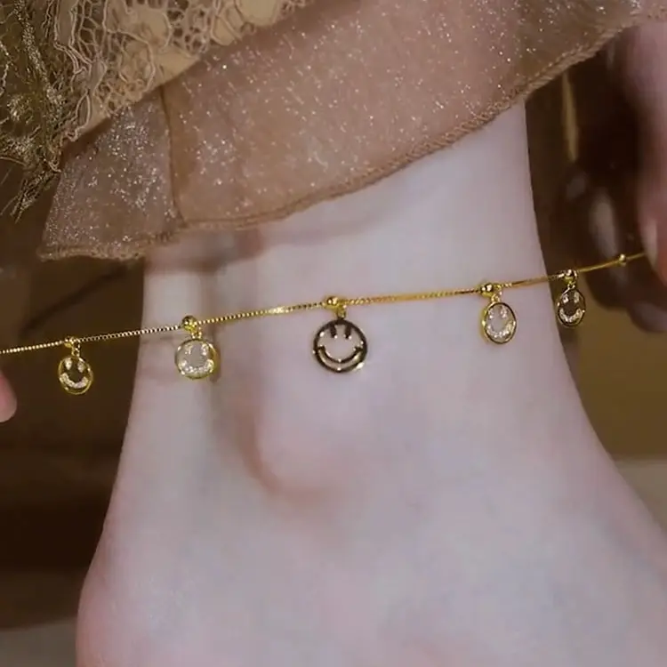 Lắc Chân, Chất Liệu Thép Titan, Thiết Kế Đặc Biệt Không Phai Màu, Mạ Vàng 18K, Dây Chuyền Mắt Cá Chân Mùa Hè Cao Cấp, Nhẫn Mắt Cá Chân, Dành Cho Nữ, Thời Trang Mới 2024