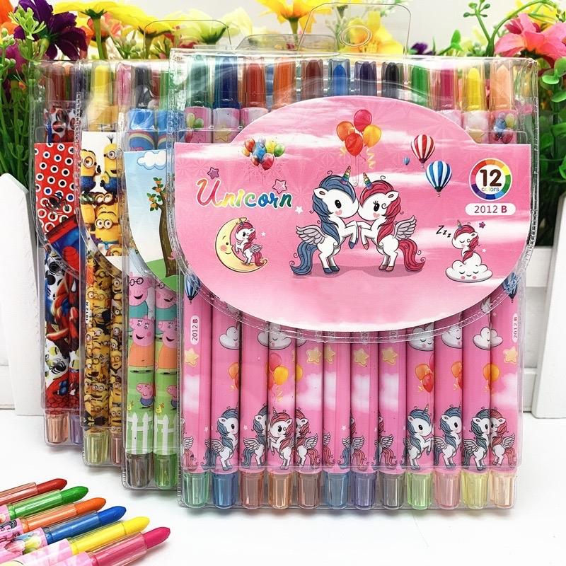 Bút sáp màu vặn loại lớn (12 màu, 18 màu, 24 màu)