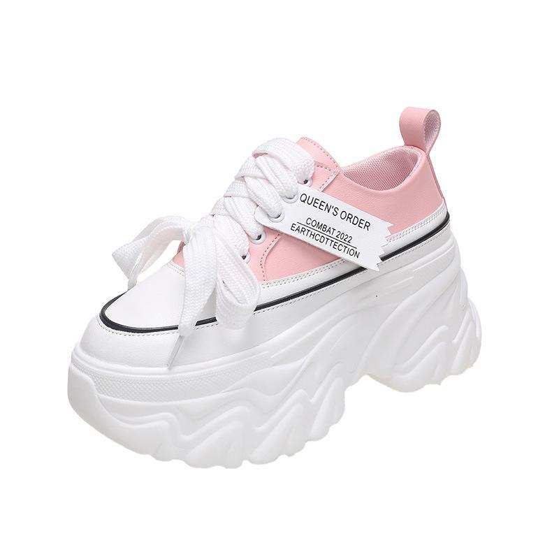 PINKEY P202 Sepatu Sneakers Boots Tinggi Wanita Sneakers Shoes Hak Tebal Karet Casual Black Pink Putih Hitam Sport Cewek