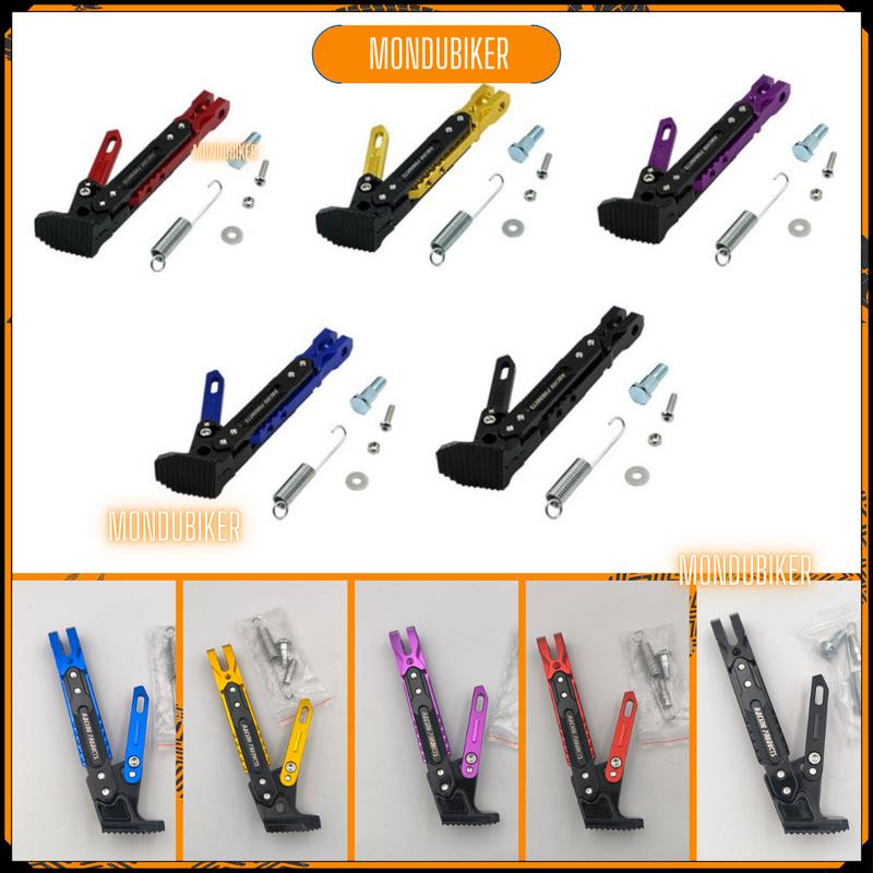 Chân chống nghiêng CNC dành cho mọi xe máy có thể tăng chỉnh ngắn dài cao cấp kiểu Rizoma phụ kiện đi kèm gồm 1 lò xo 1 ốc Phụ Tùng