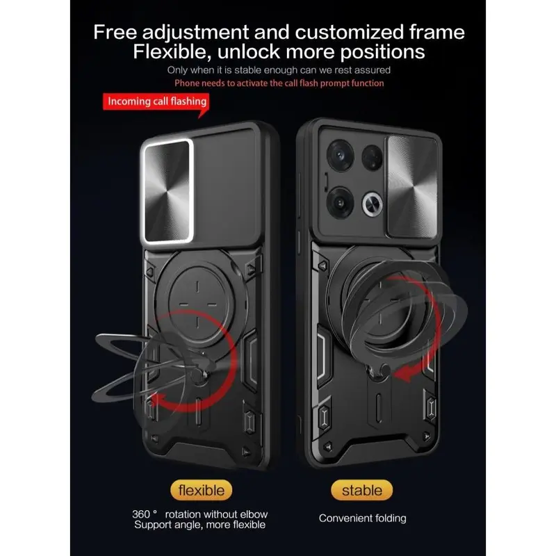 Oppo Reno 8 5G - EvoX Army Flash Flip Lens Armor Case Shockproof 4