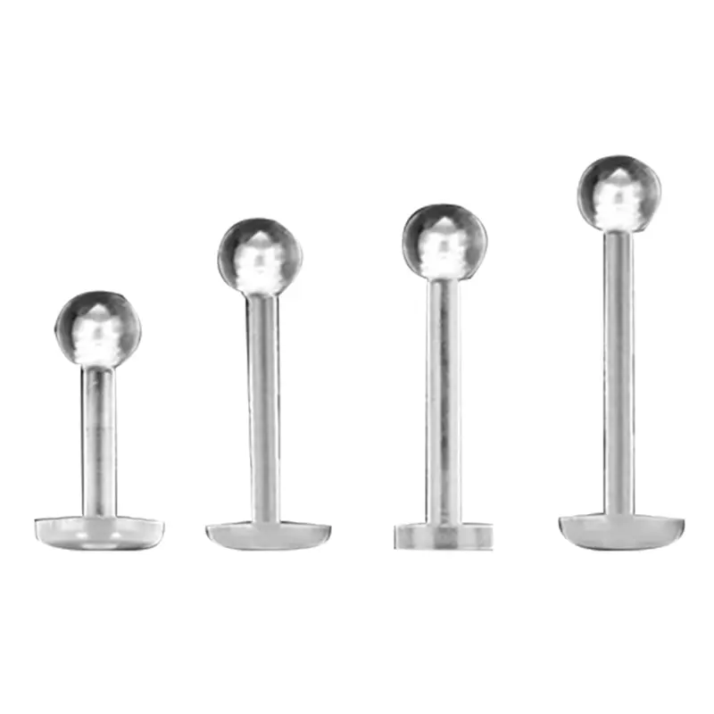 Khuyên Mũi Tròn Trong Suốt, Unisex, Đinh Tán Vòng Môi Và Cằm, Đồ Trang Sức Xỏ Lỗ Cơ Thể, Bộ 5 Cái, [COVN] 4