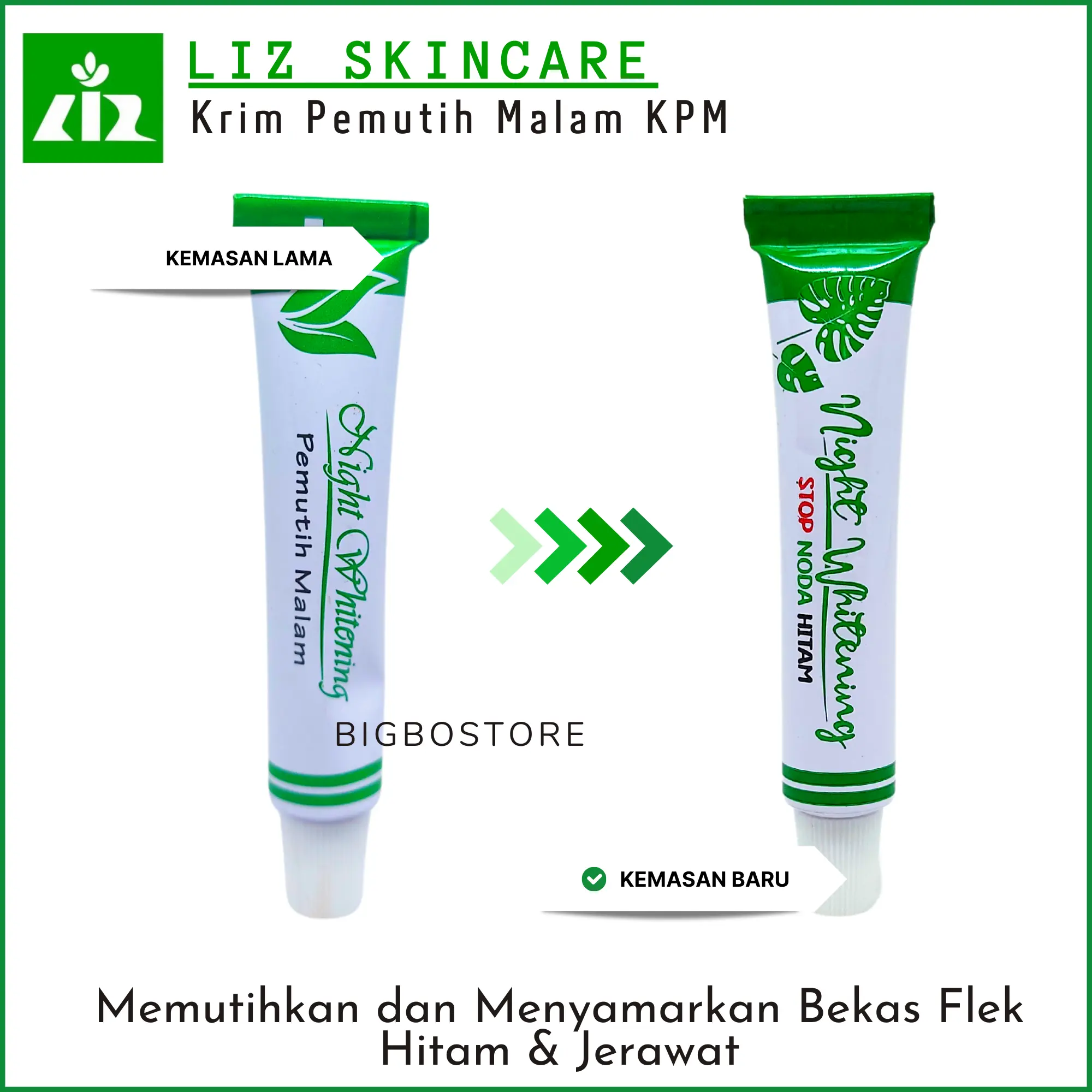 Liz Skincare Krim Pemutih Malam (KPM) 10gr / Liz Skin Membantu Menyamarkan Flek Hitam dan Menghilangkan Jerawat