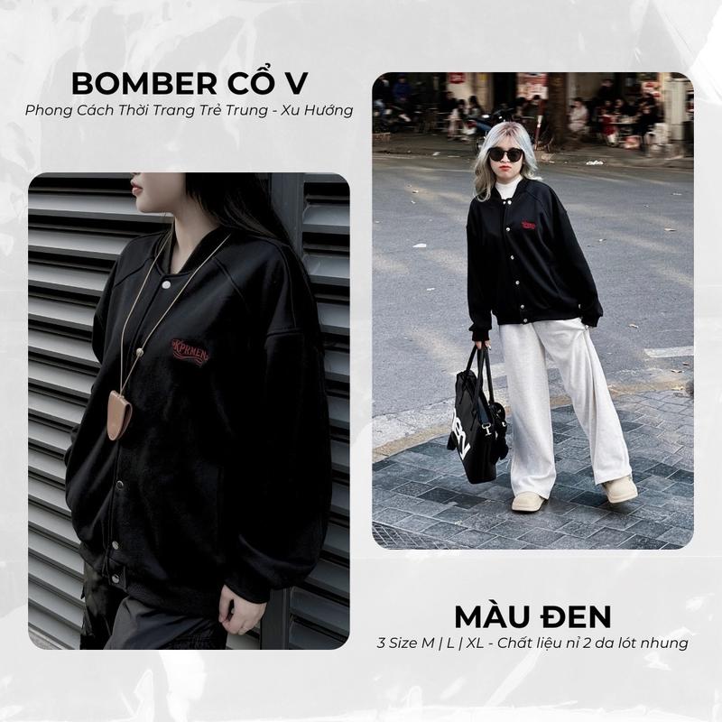 [DEAL MỞ BÁN] ÁO KHOÁC BOMBER KAPARI CỔ BẺ THỜI TRANG UNISEX NAM NỮ HOT TREND THÊU LOGO NỔI 2
