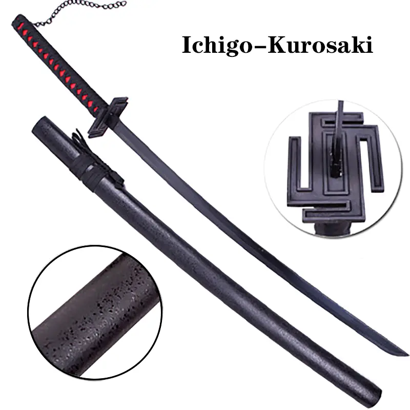 【Chrome-plated】toy sword Bleach Ichigo Kurosaki Bankai katana Anime  Cosplay Realistic  Anime Realistic toy sword Keep it safe, not sharp