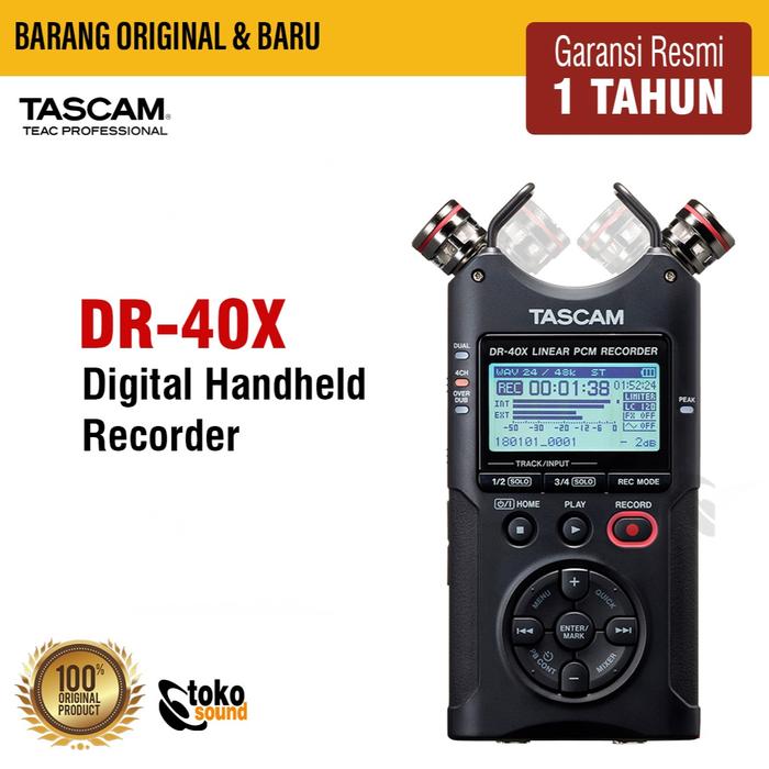 Gambar Tascam DR-40X Four Track Digital Audio Recorder and USB Audio Interface dari Tokosound Proaudio Kota Administrasi Jakarta Barat 5 Tokopedia