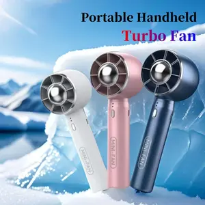 Kipas Mini Portable kipas tangan Handheld Rechargeable Kipas Angin Electric Fan 3 Kecepatan Bladeless Turbo Ultra-quiet Desk Cooling Fan Cocok Untuk Musim