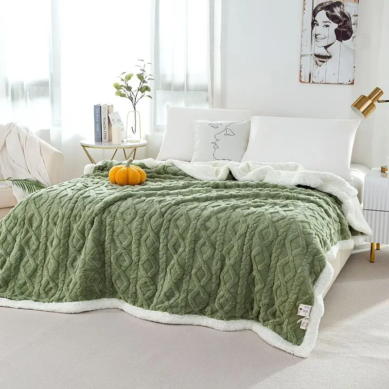 Autumn Homeware Bed Blanket, 1 Count 500GSM Fleece Soft Throw Blanket, Soft Comfortable Throw Blanket for Home Office, Durable Bedroom Decor, House Accessories, Christmas Gifts