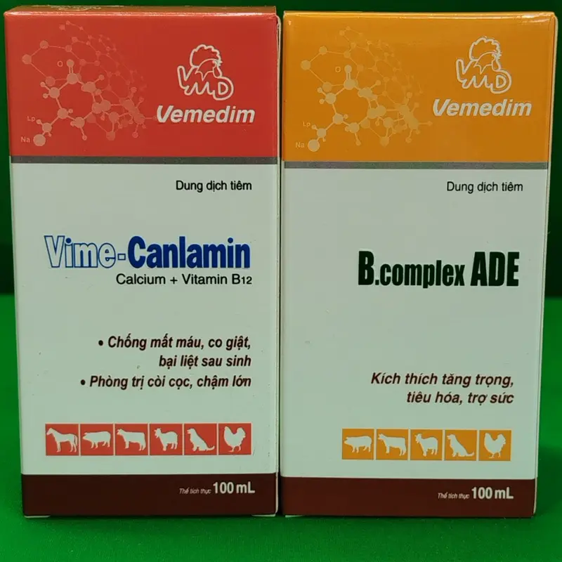 Canxi B12 40.000mcg + Bcomplex ADE Bộ Đôi Nuôi Gà Giá Rẻ 2Chai 100ml 2