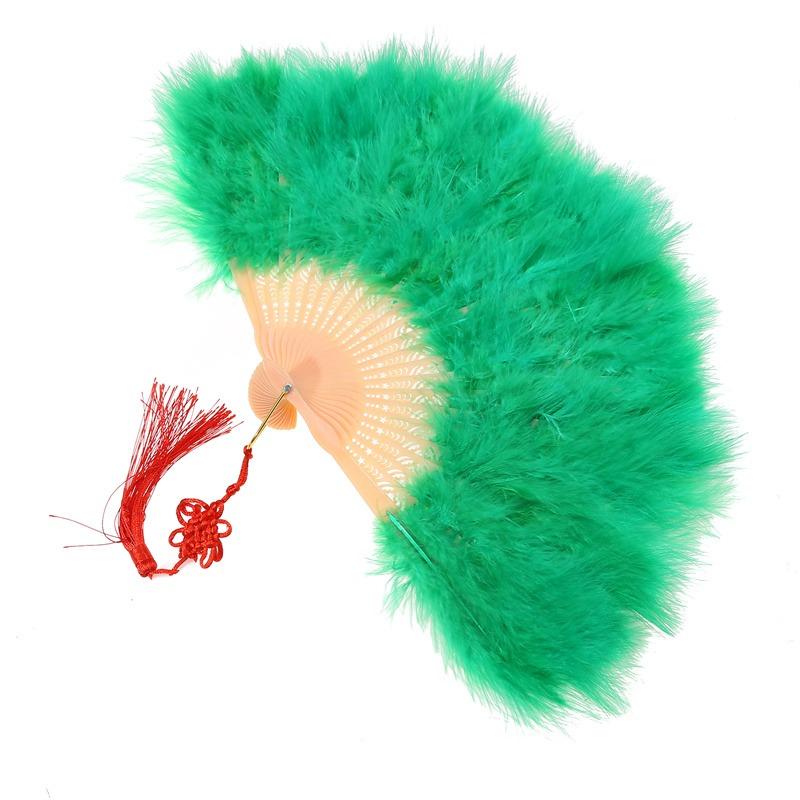 Product Introduction of [Back To Nature]Full Velvet Thickened Feather Fan Cheongsam Catwalk Performance Dance Folding Fan Square Dance Feather Fan 16