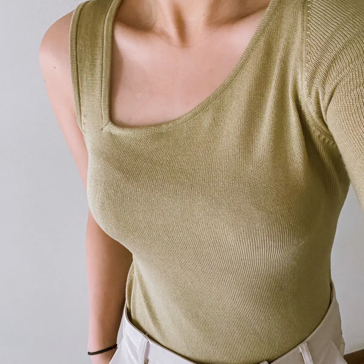Robyn Asymmetric Knit Top Rajut Asimetris