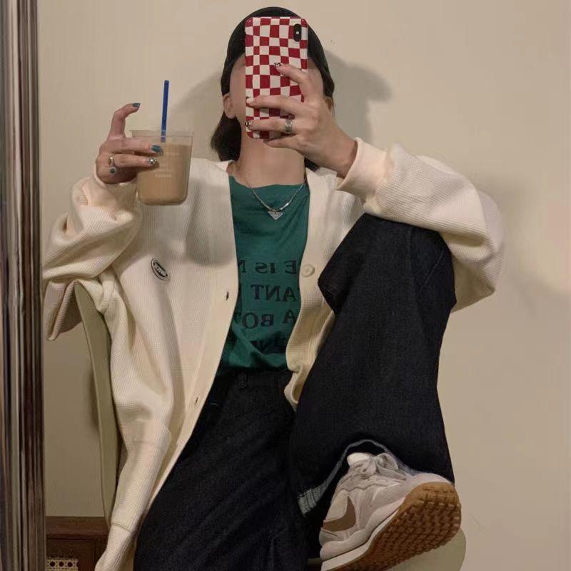 Product Introduction of Women Áo Len Cardigan Bánh Quế Thiết Kế Đẹp Cho Nữ, Phong Cách Lười Biếng Mùa Xuân Và Mùa Thu, Áo Khoác Dệt Kim, Dễ Phối Đồ, Thích Hợp Cho Học Sinh, Thời Trang, Áo Học Sinh Top 6