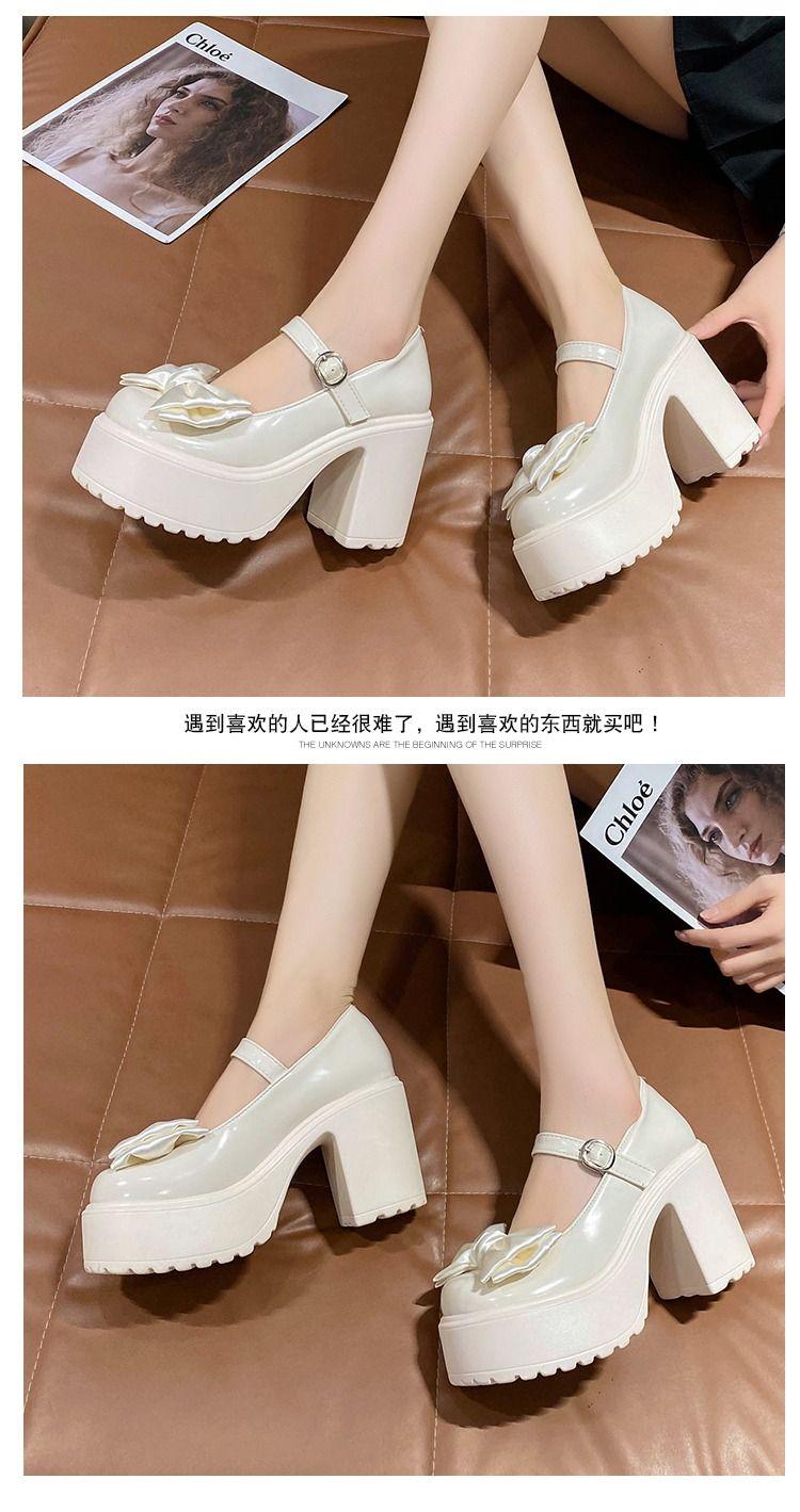 Product Introduction of Giày Mary Jane, Dành Cho Nữ, Thời Trang Mới Mùa Lò Xo Và Mùa Thu, Nơ Cao Gót, Đế Dày, Gót Chunky, Thích Hợp Cho Váy Một Bộ Phù Hợp, Dễ Phối Đồ, Giày Da Nhỏ Shoes 10