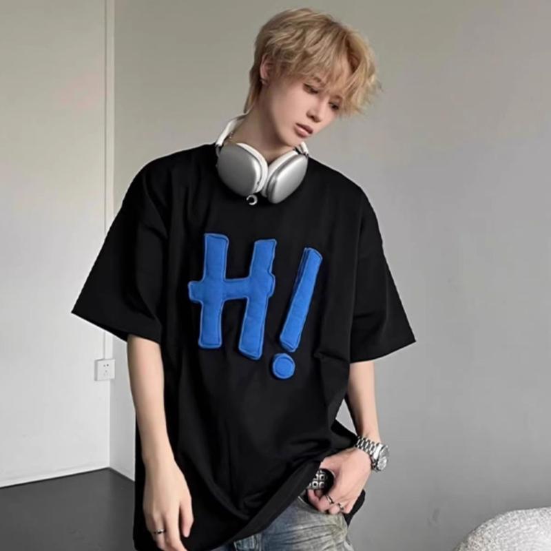 Áo Thun Nam Họa Tiết Nổi Chữ Hi HeiLit Phông Tay Lỡ Chất Vải Cotton Co Giãn Chuẩn Form Unisex 4
