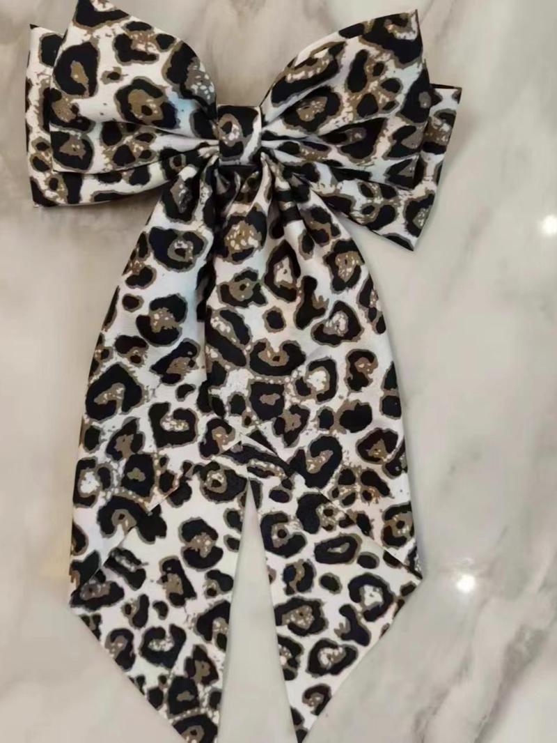 Product Introduction of Leopard Print Bow Decor Hair Clip, Casual Hair Accessories for Women & Girls, Minimalist Headwear Suitable for Thick Hair 8