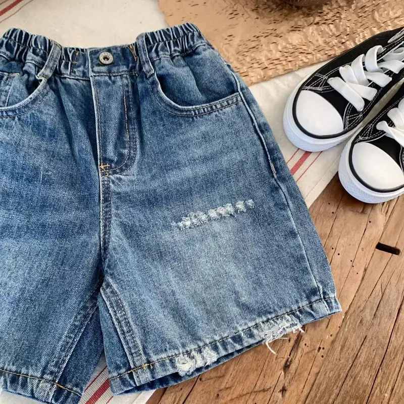 Quần Short Denim, Cho Trẻ Em, Quần Short Đồng Vỡ, Quần Jean Em Bé, Thích Hợp Cho Bé Trai Và Bé Gái, Mỏng, Có Thể Mặc Ngoài Trời, Hàng Mới Về Mùa Hè 2024 3