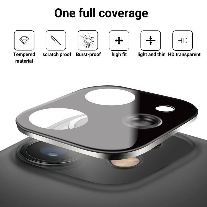 Product Introduction of Full Cover Camera Lens Protector for iPhone 15 Pro 11 12 13 14 Pro Max Screen Protectors for iPhone 13 12 Mini 16 Plus Lens Film 11