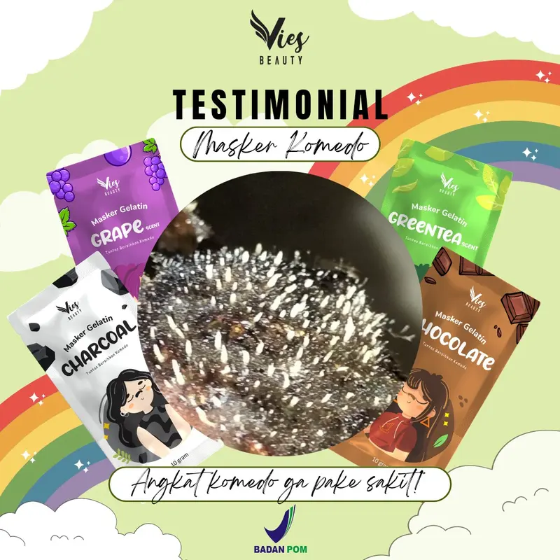 Masker Komedo BPOM Vies 4pcs / Masker Gelatin 1