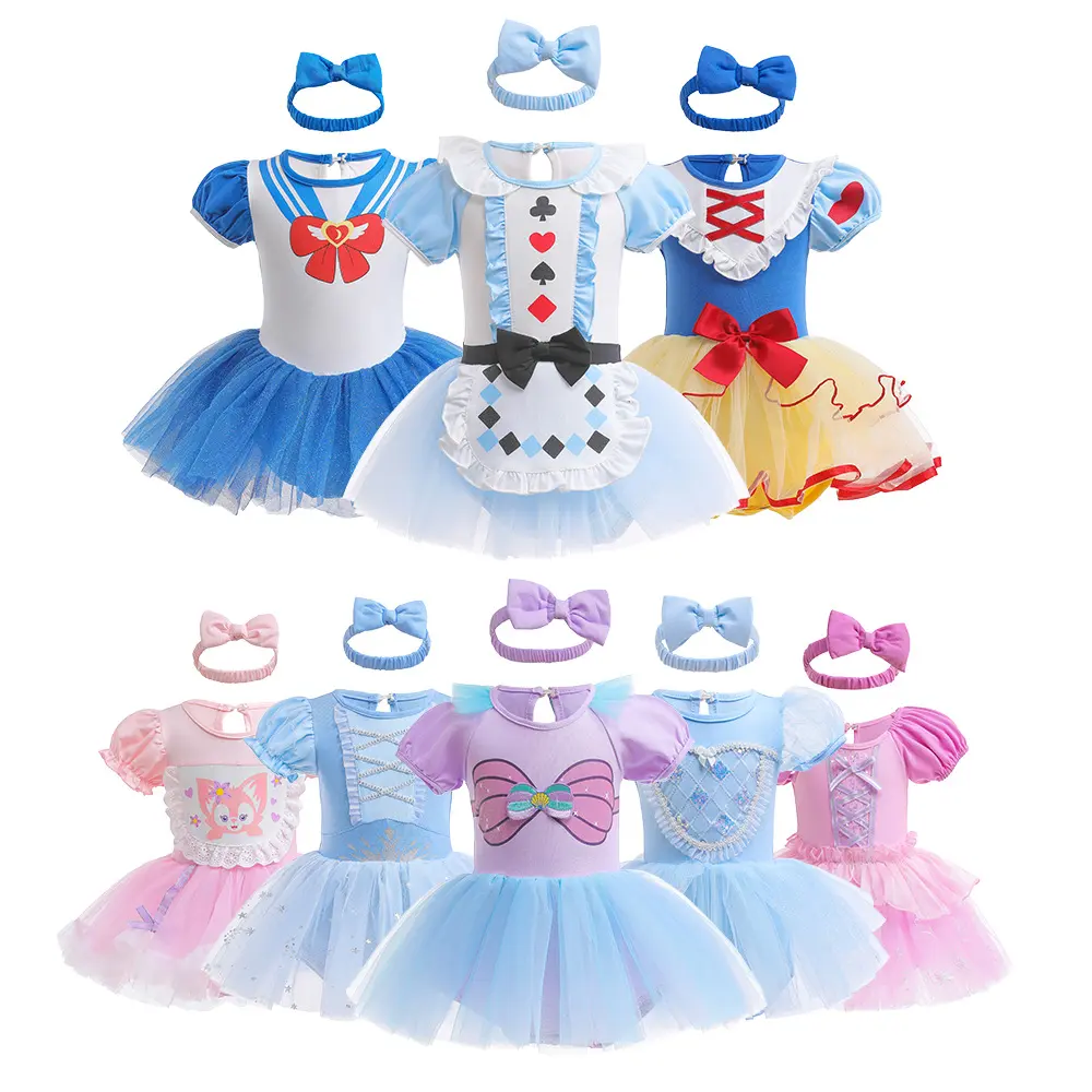 Toddler Girls Jumpsuit Baby Crawl Suit Baby Girl Sweet Princess Style Onesie Baby Short Sleeve Crawl Suit Tutu Dress Christmas Dress