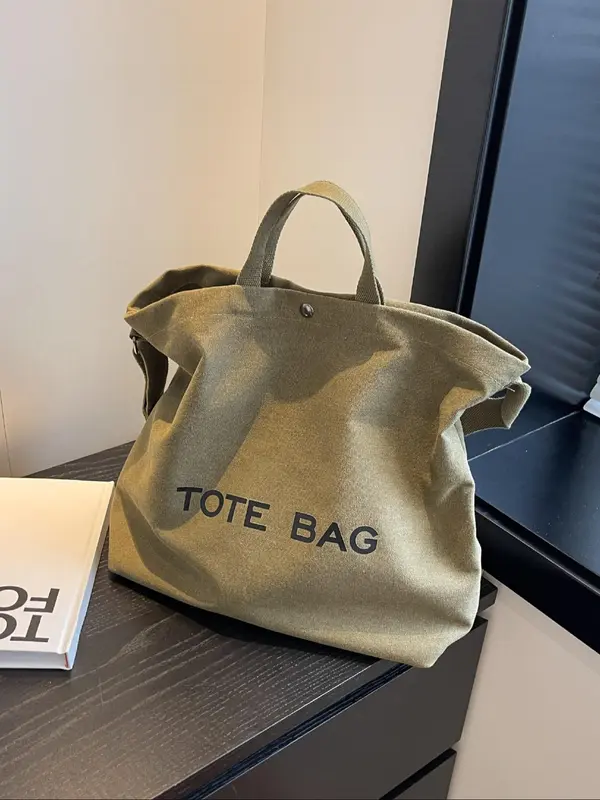 Simple Women's Letter-printed Handbag, Casual Large-capacity Shoulder Bag That Can Be Worn Cross-body, Suitable for Work and School, Fashionable and Versatile Daily Use Bag 4