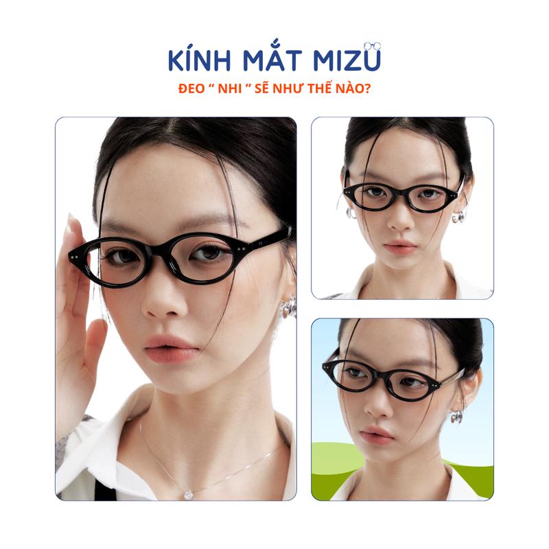 Product Introduction of Gọng Kính Nữ Dáng Oval MIZUEYEWEAR Phong Cách Y2K, Gọng Cận Chất Liệu Nhẹ Bền - "Nhi" 6