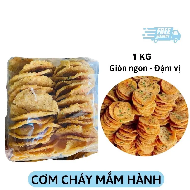 [Cơm Bể] 2kg Cơm Cháy Mắm Hành Bể Miếng To.Thơm Ngon ,Giòn Rụm