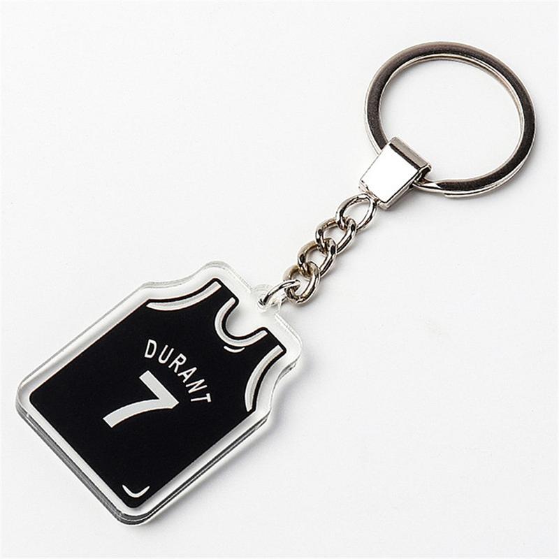 Product Introduction of Printed On Both Sides Jersey Shape Keychain Charms Sports Key Rings Basketball Fan Trinket Souvenir Accessories Gifts 17