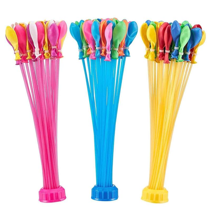 Multicolor Water Balloons, 6 Bunches/222pcs Quick Fill Water Balloons, Splash Balloon for Outdoor Party Games, Party Supplies, Super Bowl Party Decoration, Inflatable, Colorful 3