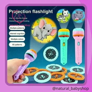MAINAN PROYEKTOR ANAK SENTER LAMPU MALAM 24 GAMBAR / FLASHLIGHT PROJECTOR TORCH LAMP
