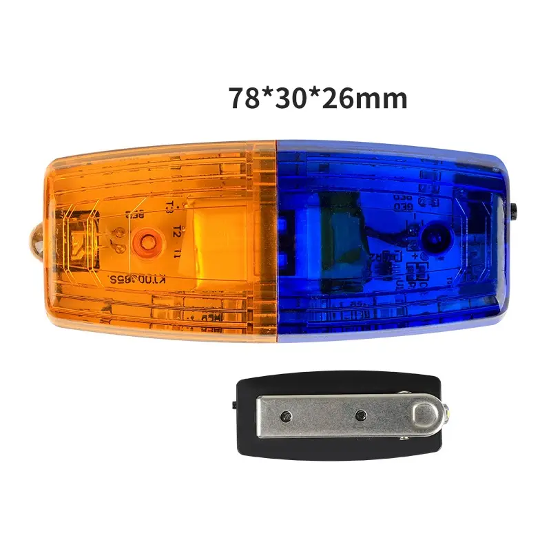 Đèn LED chớp nháy xanh đ R/B gắn cầu vai sạc USB 0
