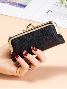 Cartera Larga de Cuero Vintage para Mujer, Monedero y Porta Tarjetas, Estuche para Guardar Lápiz Labial, Llaves y Más, Accesorio Multifuncional de Estilo Retro con Herrajes en Tono Dorado