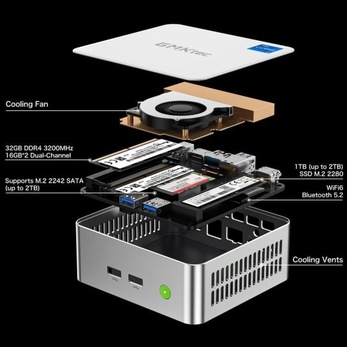 Mini PC Intel Core i5 12450H GMKTEC M3 16GB RAM DDR5 512GB SSD NVME Windows 11 pro 4K Upgradeable PC Mini - RAM 16GB / 512SSD