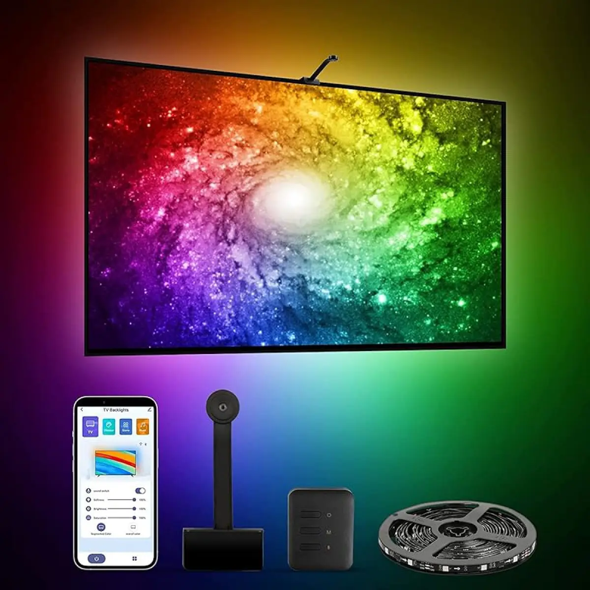GUPUP RGBIC TV Light, TV LED Backlight, 12.5 Feet (3.80 Meters) 55-75 Inch TV , USB-5V Security Backlit , LED Program, Computer, Game Room, Indoor Background Decoration, TUYA Smart APP Control...