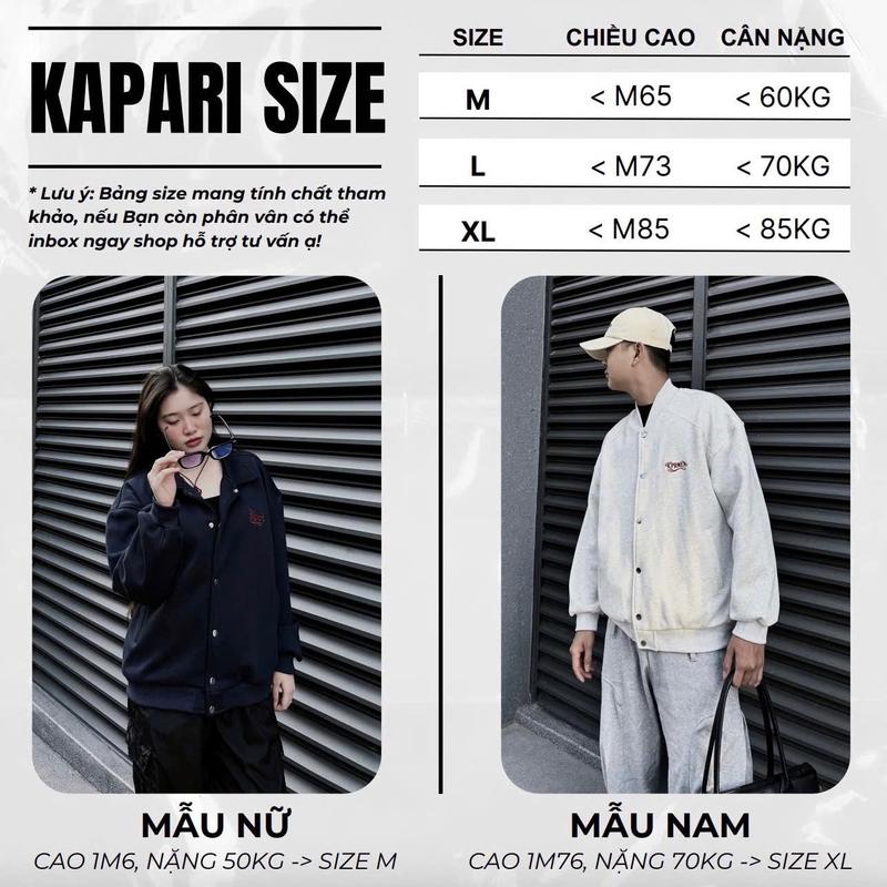 [DEAL MỞ BÁN] ÁO KHOÁC BOMBER KAPARI CỔ BẺ THỜI TRANG UNISEX NAM NỮ HOT TREND THÊU LOGO NỔI 4