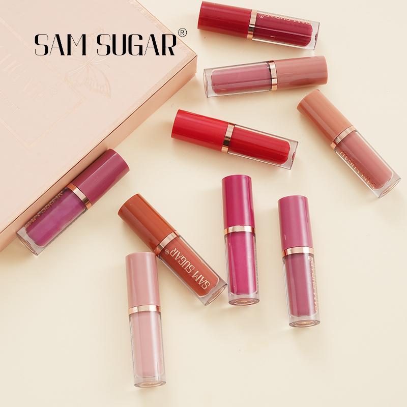 Matte Lip Gloss Set, 12pcs/box Matte Lip Balms, Easy Coloring Lip Sticks, Moisturizing Matte Lipstick, Velvet Matt Finish Lip Gloss, Magenta Lipstick 8