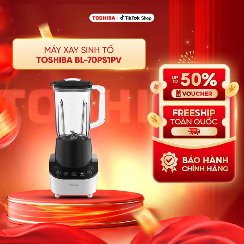 Máy xay sinh tố Toshiba BL-70PS1PV - Dung tích 1.5L - Dao xoay 3 tầng - Công suất 700W - 5 chương trình tự động - Hàng chính hãng chất lượng Nhật Bản