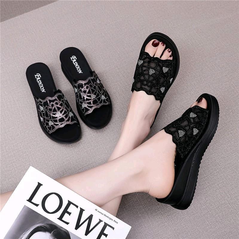 Best Seller Sandal Wedges wanita Sofiya/ Wedges slop wanita/Wedges pesta/Sandal pesta/Wedges Sofiya Kekinian Termurah untuk Pesta / Sandal Pesta Sofiya Trendi 2023 Best Seller wanita sendal 0