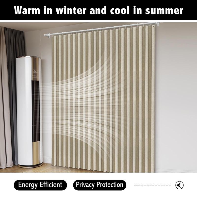 Vertical Door Curtain, 1 Count Blackout Door Curtain with Free Hanging Ring, Home Decoration for Living Room Bedroom Hotel 9