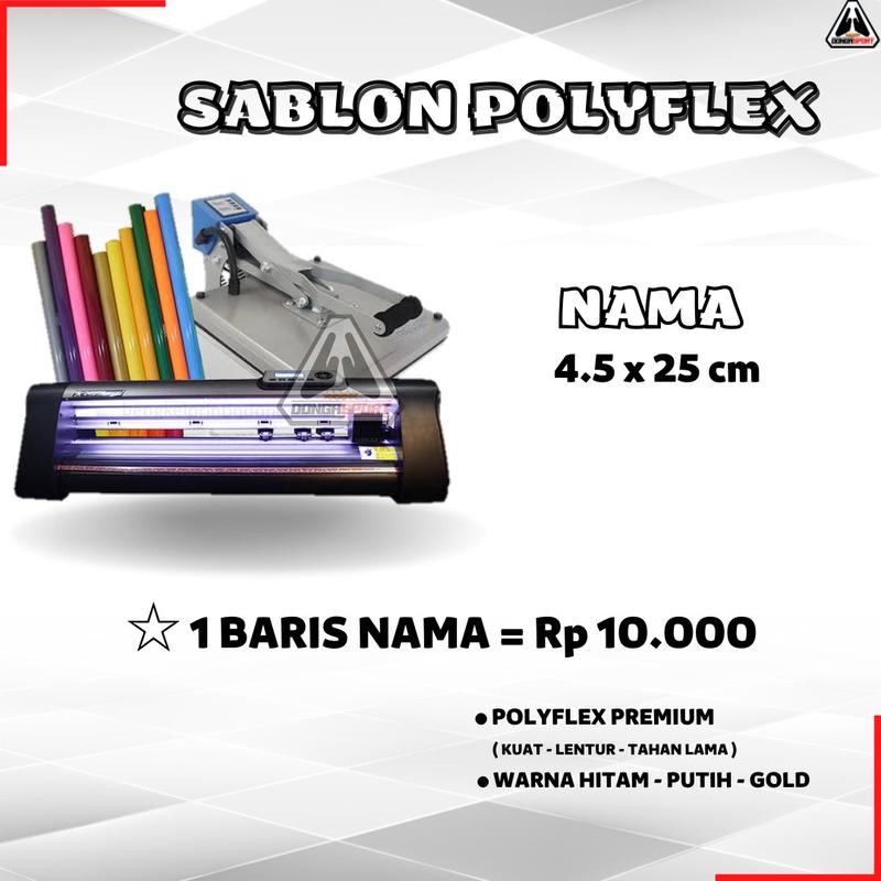 SB-01 SABLON NAMA BELUM TERMASUK BAJU️ SABLON POLYFLEX SABLON NAMA 0